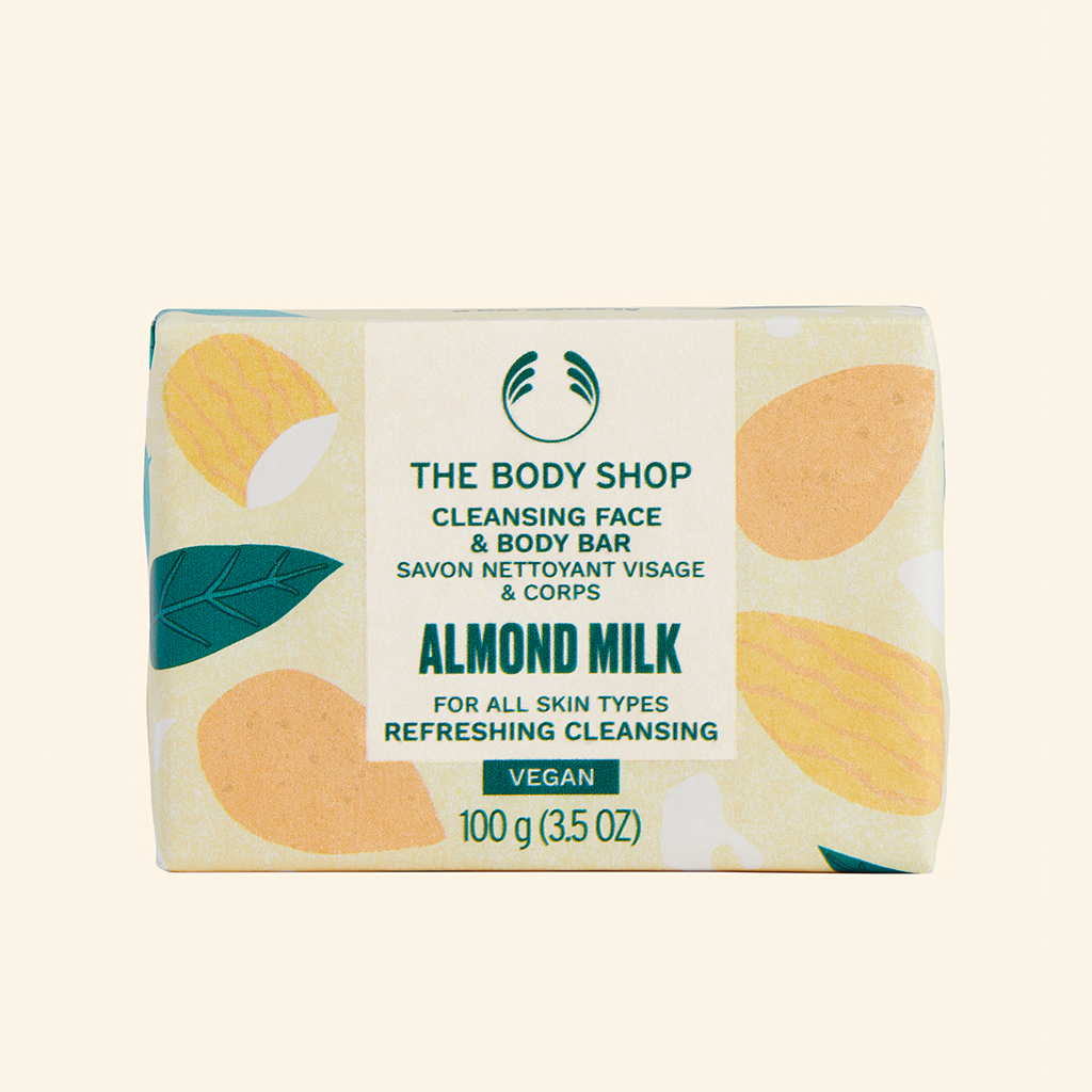 Almond Milk Cleansing Face & Body Bar Soap The Body Shop THE BODY