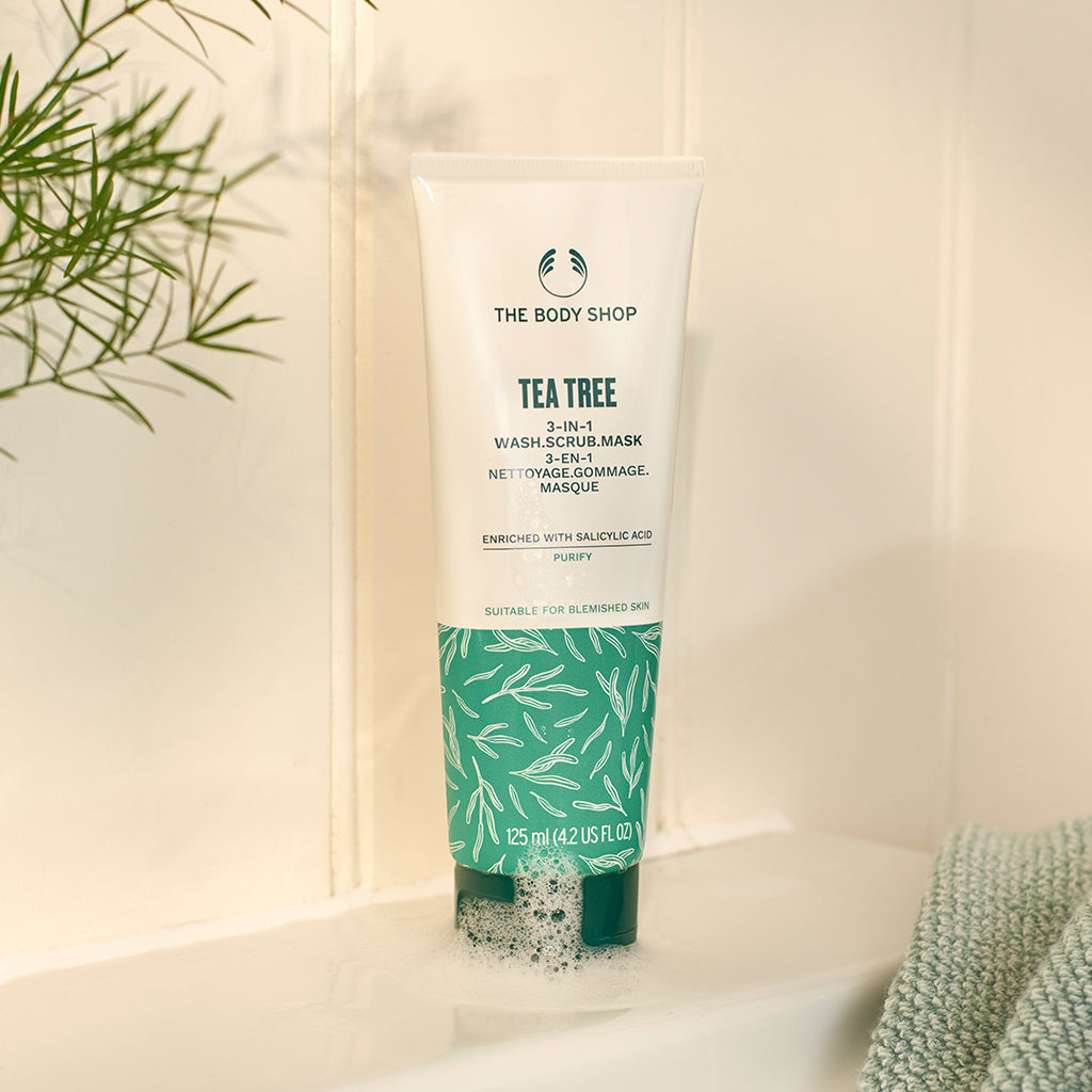 Tea Tree 3in1 Wash, Scrub & Mask 125ml The Body Shop THE BODY SHOP