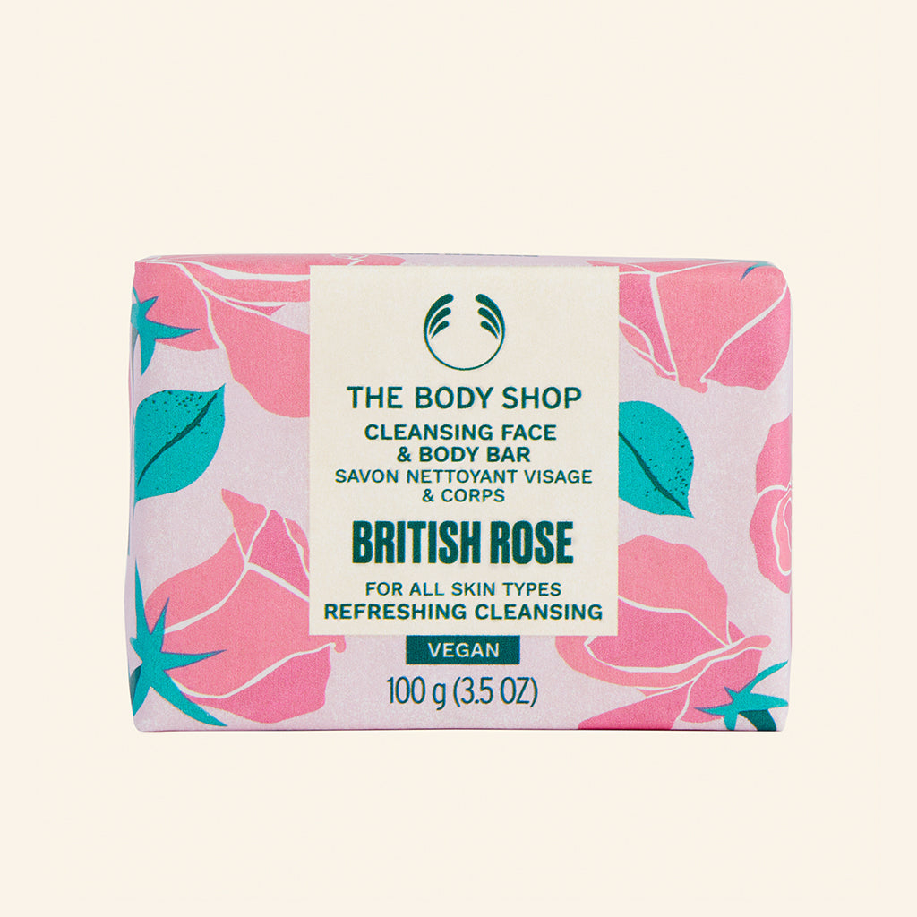 The Body Shop British Rose Cleansing Face & Body Bar