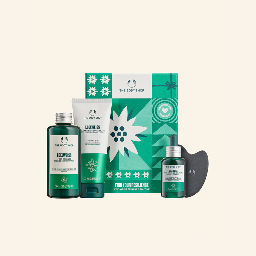The Body Shop Find Your Resilience Edelweiss Skincare Routine