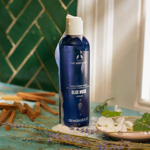 The Body Shop blue-musk-hair-and-body-wash